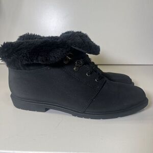 Original Rugged Outback  Womens Ankle Boots‎ Black Waterproof 8 Sherpa Grunge